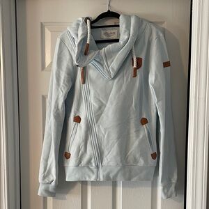 Wanakome Sky Blue Utility Jacket with Brown Accents